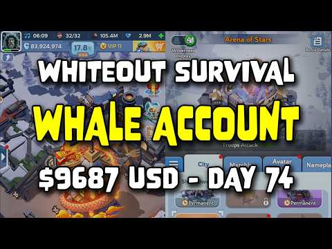 WOS Whale Account - $9687 USD - Day 74