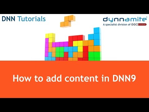 DNN Tutorials - How to add content to a page in DNN9