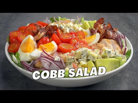 Famous COBB SALAD - How to Make CLASSIC Cobb Salad with Easy Dressing. Recipe by Always Yummy!