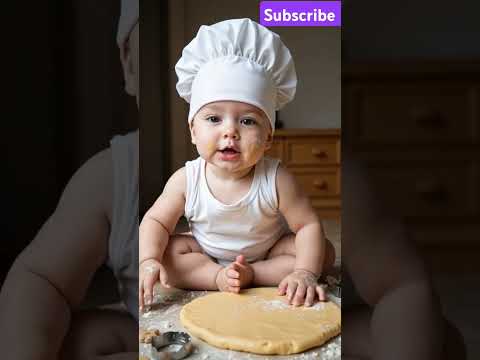 Baby Chef Baking Cookies" #cute #cutebaby