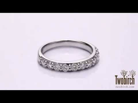 0.75 Carat 10 Stone Delicate Prong Set Wedding Band - TwoBirch - TB-WR-0028-WG-J