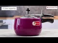 Regalia Pressure Cooker Purple 3L | Wonderchef by Sanjeev Kapoor