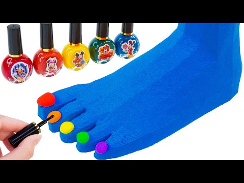 Satisfying Video | How To Make Rainbow Foot From Kinetic Sand Cutting ASMR | Yo Yo Candy