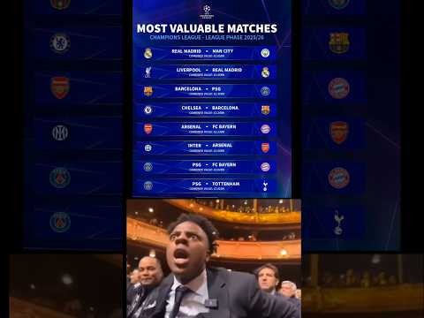 🚨 Big clashes of UCL 2025-26 💥🤑 #psg #liverpool #barcelona #chelsea #manchestercity #realmadrid