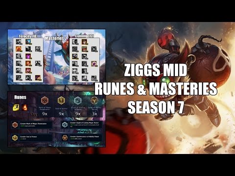 Ziggs Mid Runes and Masteries season 7 League of legends