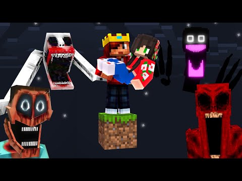 SOBREVIVENDO NO MINECRAFT COM APENAS 1 BLOCO COM MODS DE TERROR!!