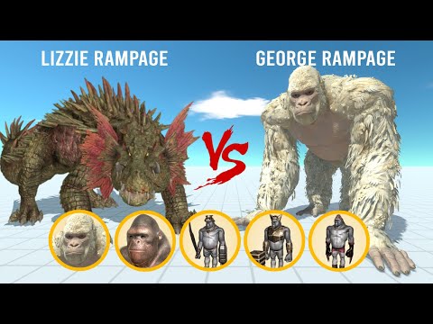 LIZZIE vs GEORGE (Epic Battle) - Animal Revolt Battle Simulator