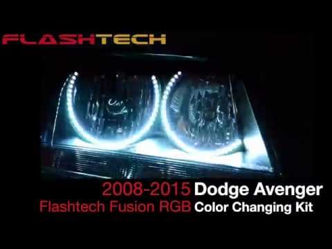 FLASHTECH LIGHTING Dodge Avenger V.3 Fusion Color Change LED HALO HEADLIGHT KIT (2008-2015)