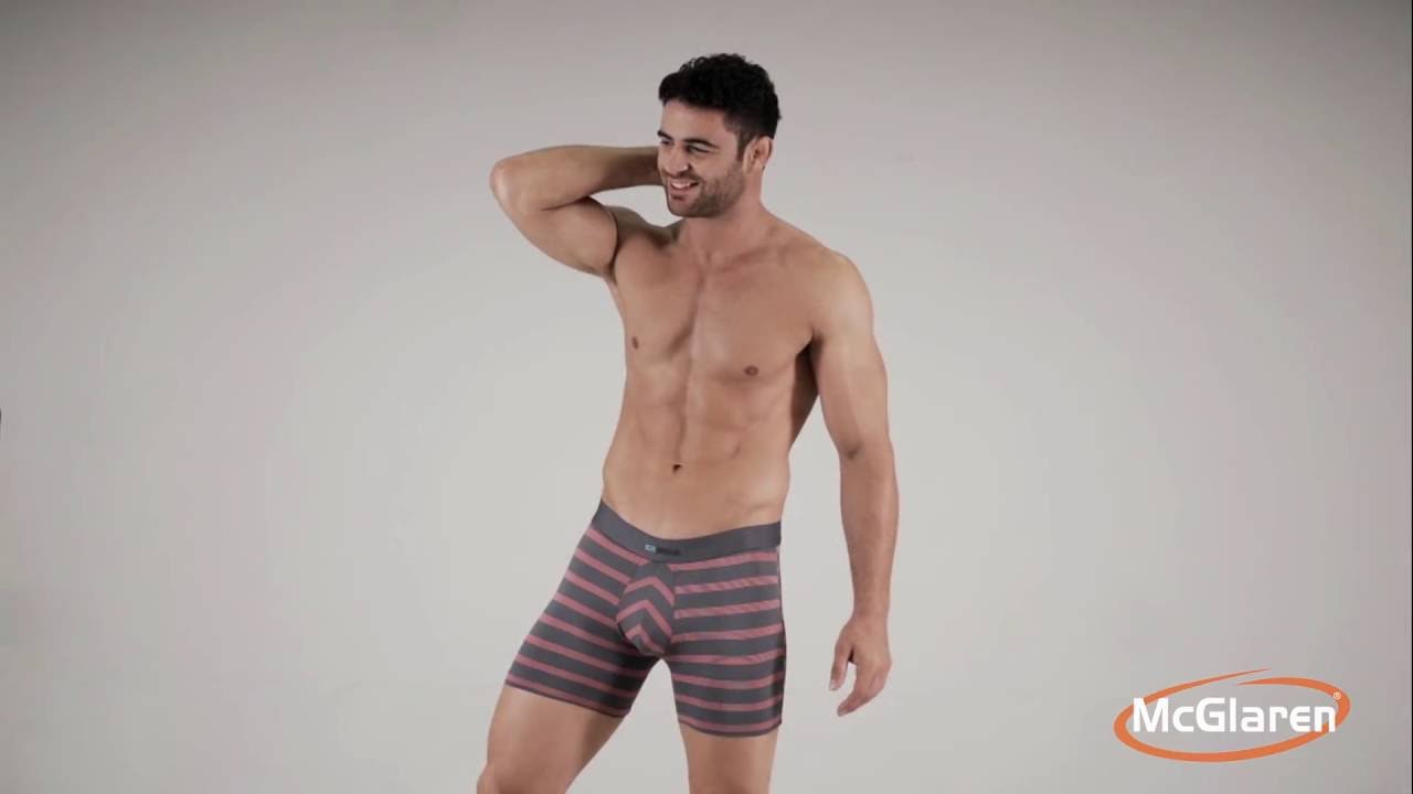 Skinny Multi-Striped Boxer Briefs // Grey + Aqua (S) video thumbnail