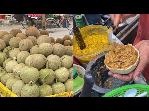 Mouth Watering Very Tasty Masala Kod Bel Wood Apple Special - Bangladeshi Street Food