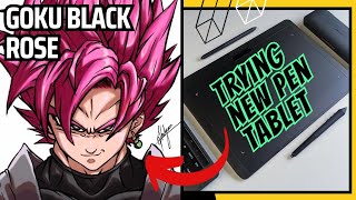 Drawing Goku Black Rose Digitally On Xencelabs Pen Tablet Medium