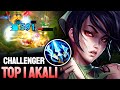 WILD RIFT AKALI - TOP 1 AKALI GAMEPLAY - CHALLENGER RANKED