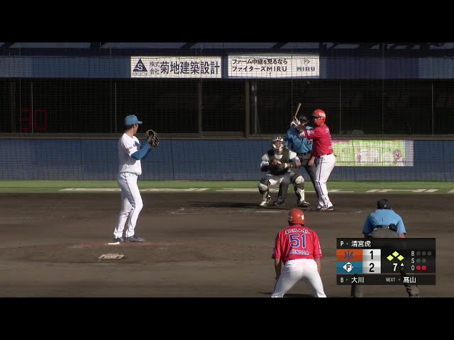 [Granja] ¡ Kotaro Seimiya de Los Fighters apaga el fuego con un solo lanzamiento! ¡Lanza con las bases llenas llenas y cerrador carreras permitidas! 2 de septiembre de 2025, Hokkaido Nippon-Ham Fighters vs. Oisix Niigata Albirex BC