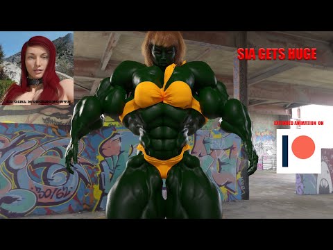 Sia gets huge female muscle growth animation