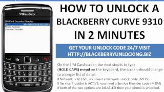 how to unlock a blackberry curve 9310 using a mep mep2 unlock code