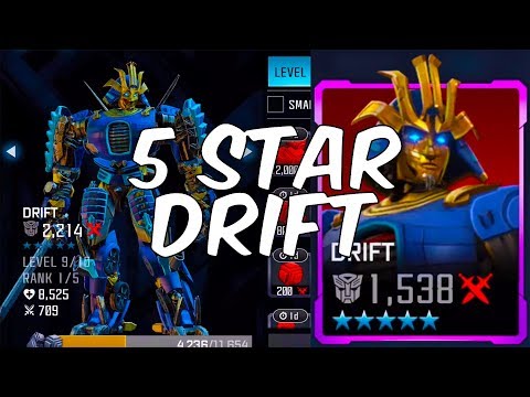 5 STAR DRIFT RANK UP! MY FIRST 5 STAR BOT! - TRANSFORMERS: Forged To Fight