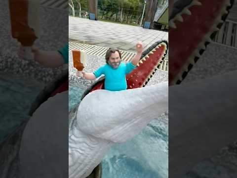 Minecraft Steve Meets The Mosasaurus from Jurassic World Rebirth #dinosaur #gaming #lavachicken