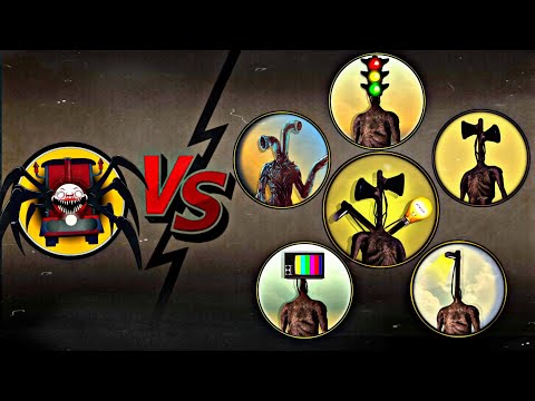 Choo Choo Charles Vs Siren Head, Light Head, TV Head, Traffic Head, Pipe Head & Monster Head