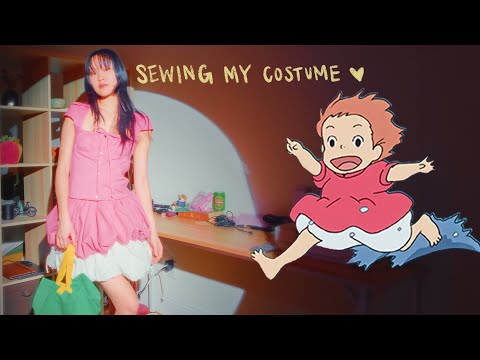 Sewing My Dream Ponyo Costume from Scratch ! | double bubble skirt, pattern making 💕✨