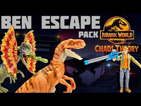 Mattel Jurassic World Chaos Theory Ben Escape Pack Review!!! Atrociraptor! Dilophosaurus!