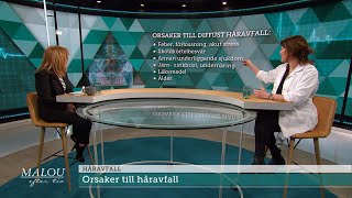 Så stoppar du håravfall – läkaren reder ut - Malou Efter tio (TV4)