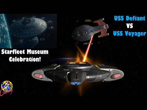 Starfleet Museum Celebration USS Voyager VS USS Defiant - Star Trek Ship Battles
