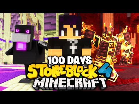 We Survived 100 Days in STONEBLOCK 4 Minecraft...