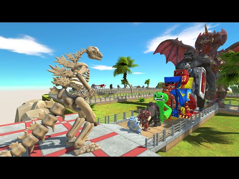 Godzilla Skeleton vs Destoroyah OASIS DEATH RUN - Animal Revolt Battle Simulator