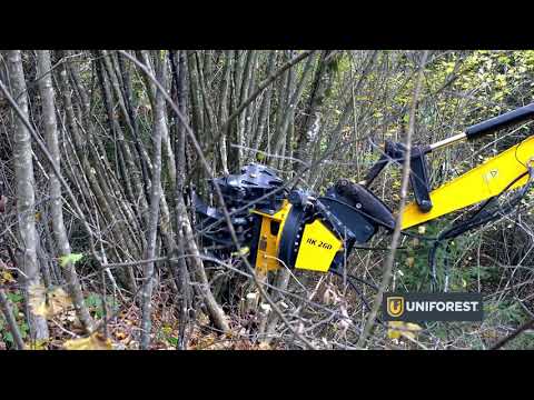 Grappin coupeur installé sur remorque forestière ou pelleteuse pour traiter de grandes surfaces avec couteau en hardox - rk 260_1