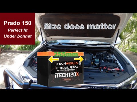 Prado 150 under bonnet Lithium - perfect size