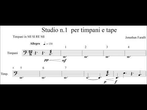 Studio n 1 per Timpani e tape by Jonathan Faralli