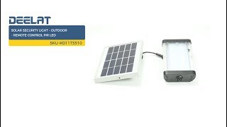 Solar Security Light - Outdoor - Remote Control PIR LED SKU #D1173510