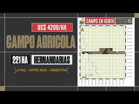 Campo Agrícola en VENTA en Hernandarias, Entre Ríos | 221 Ha (76% Agrícola)