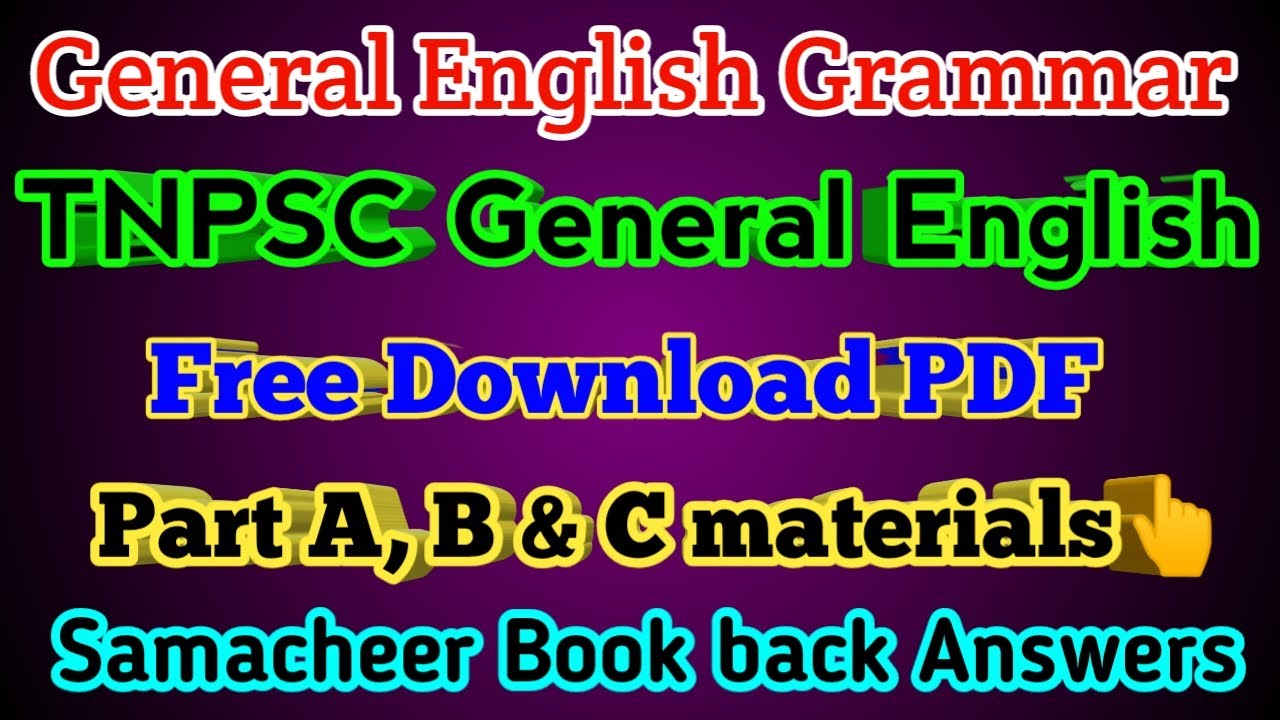 TNPSC General English Free Materials🔥💫TNPSC Free Materials PDF Download🎯English Book Back Answers😀👍
