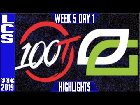 100 vs OPT Highlights | LCS Spring 2019 Week 5 Day 1 | 100 Thieves vs Optic Gaming