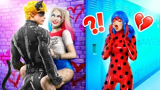 Harley Quinn stole Ladybug's boyfriend! Harley Quinn and Cat Noir are now a couple!