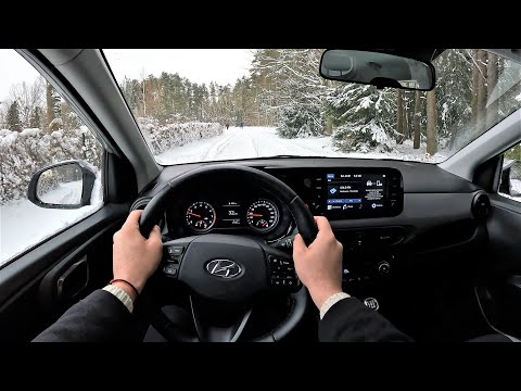 2021 Hyundai i10 [ Comfort ] 1.0l 67HP | Winter forest POV Test Drive | light off road