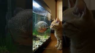 Download lagu Shocking! The Kitten Can't Even Look at the Fish mp3