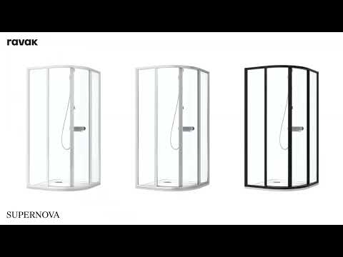 Ravak Supernova - Vaňová zástena skladacia, trojdielna VS3 100, 100x140 cm, biela/Rain 795P010041