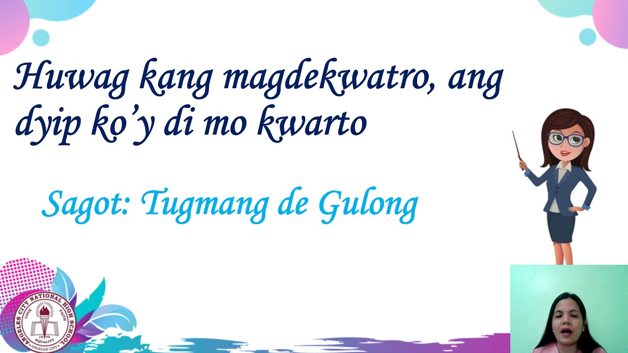 Putar video Tula/Awiting Panudyo,Tugmang de Gulong at Palaisipan sekarang Tula/Awiting Panudyo,Tugmang de Gulong at Palaisipan