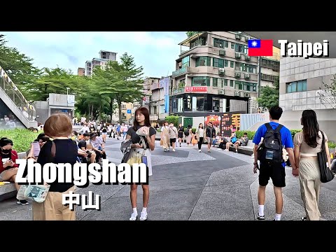Zhongshan, Taipei, a capital cultural de Taiwan | Caminhada em 4K