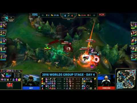 EDG vs H2K Highlights  - Group Stage D4 | Worlds 2016