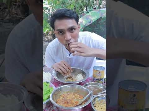 Heinn Thit - Eating show at Camping trip with Readymade Burmese Cuisines