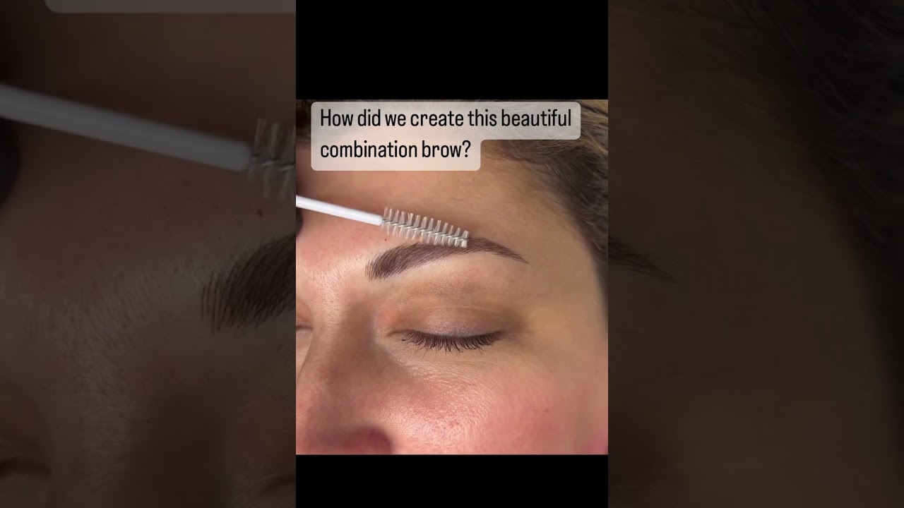 Check out this combination brow with microblading and shading!