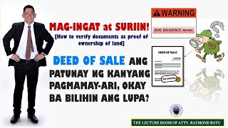 Deed of Sale lang ang patunay ng pagmamay-ari [hindi pa nalipat ang titulo]. Pwede ba itong bilhin?