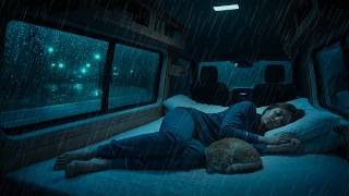 Rain Sounds For Sleeping - 99% Instantly Fall Asleep With Rain And Thunder Sound on Car At Night