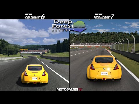 Gran Turismo 6 vs Gran Turismo 7 - Nissan Fairlady Z (Z34) '08 at Deep Forest Raceway Comparison