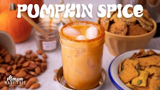 Easy Homemade Pumpkin Spice Almond Milk Coffee Creamer and Latte w/ Almond Pulp Crackers (GF +Vegan)