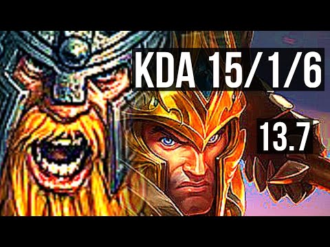 OLAF vs JARVAN IV (JNG) | 15/1/6, Legendary, Rank 8 Olaf | TR Challenger | 13.7