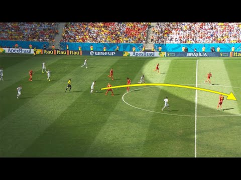 Messi Outstanding Pass to Di Maria vs Belgium